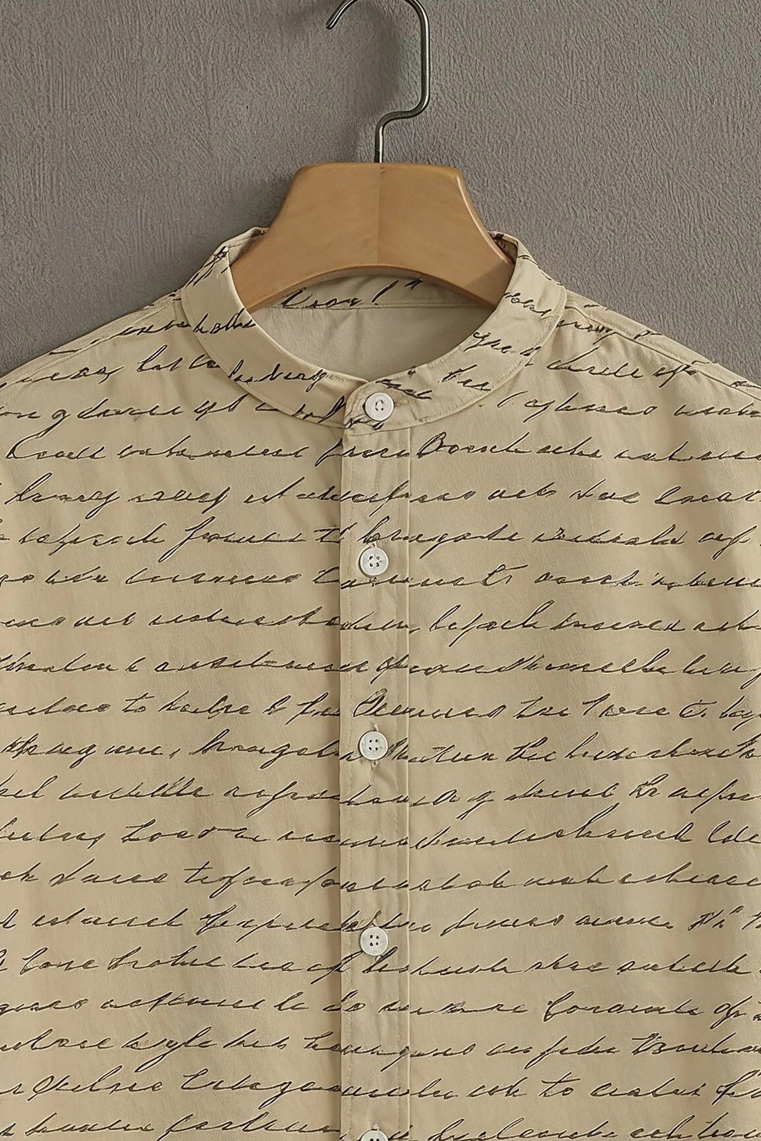 Beige Casual Shirt with Script Print