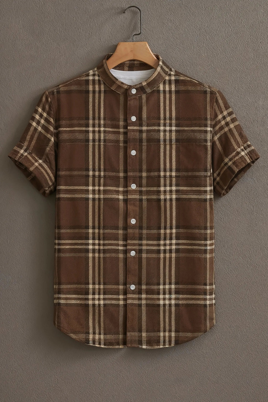 Brown Casual Shirt with Classic Check Print